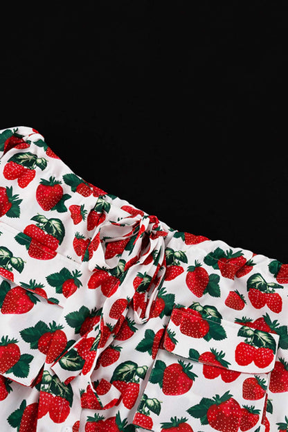 TastyHottie - Strawberry Print Drop Shoulder Waisted Dress