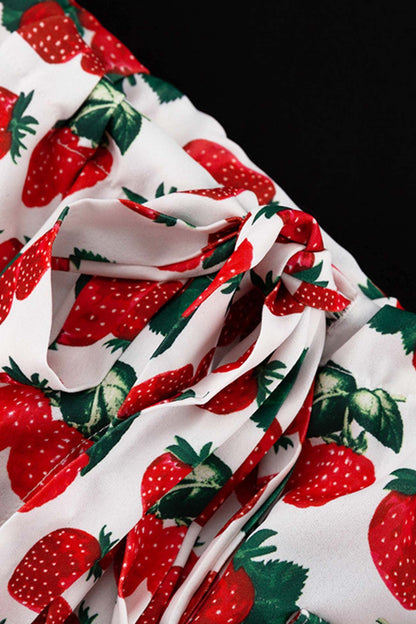 TastyHottie - Strawberry Print Drop Shoulder Waisted Dress