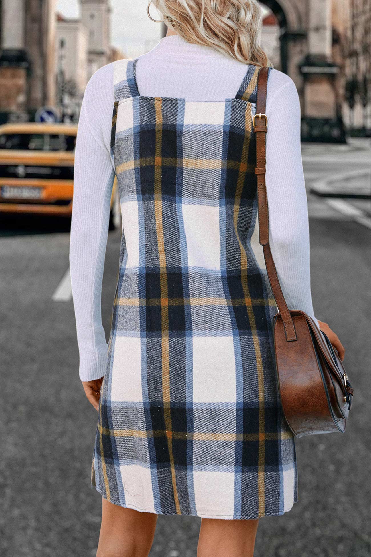 TastyHottie - V Neck Plaid Tank Dress