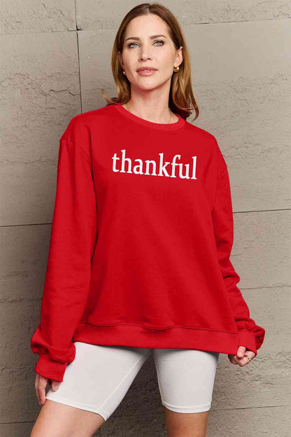 TastyHottie - Simply Love Full Size THANKFUL Graphic Sweatshirt