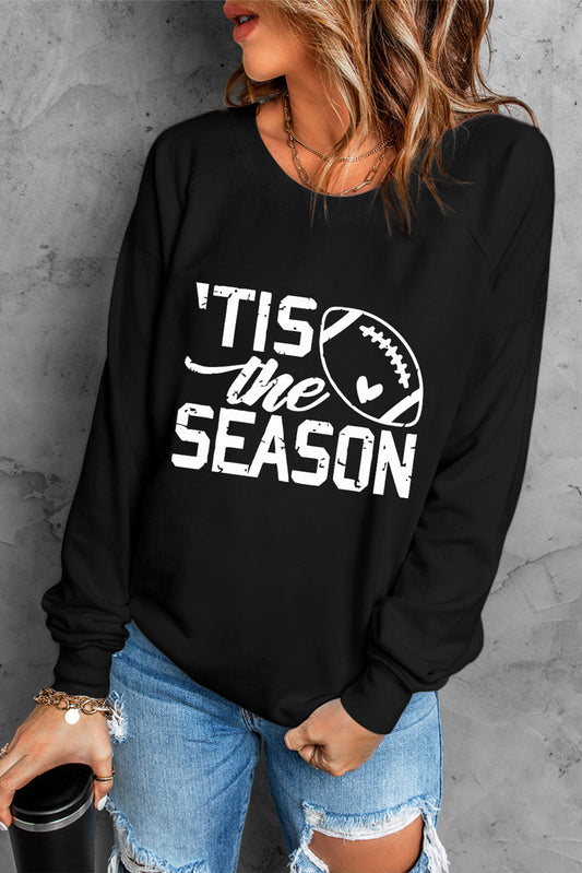 Football Graphic Round Neck Sweatshirt Black clothes Ship From Overseas Sweater sweaters SYNZ trend