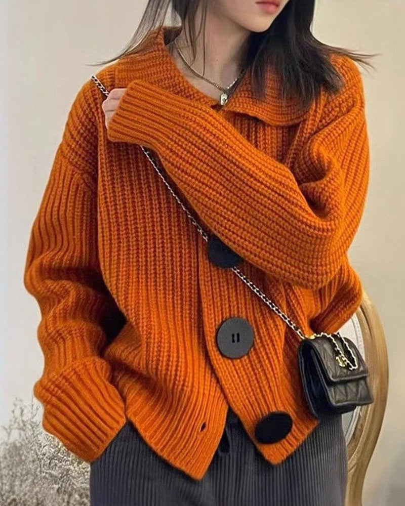 Big button knitted cardigan Orange 2023 f/w 23BF cardigans clothes Sweaters sweaters & cardigans Tops/Blouses