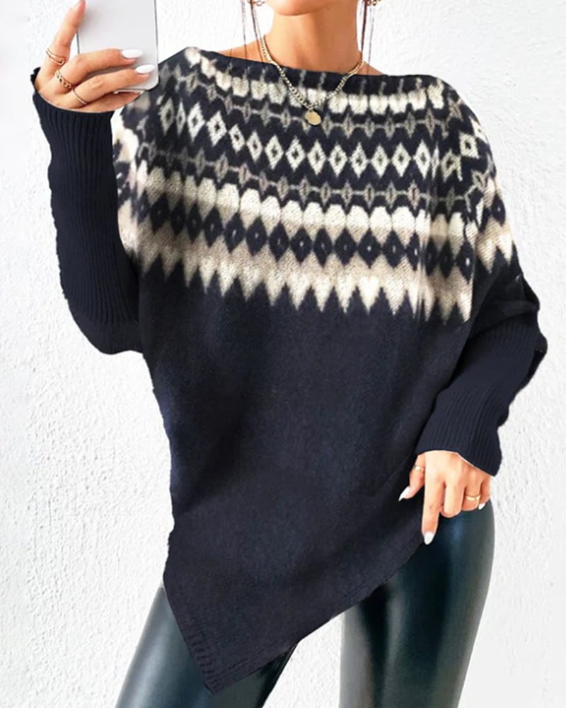 Casual round neck sweater Navy Blue 2023 f/w 23BF clothes spring Sweaters sweaters & cardigans Tops/Blouses