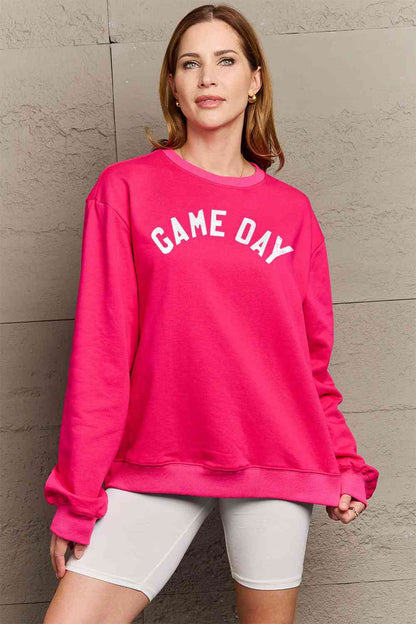 Simply Love Full Size GAME DAY Graphic Sweatshirt Hot Pink clothes long sleeve long sleeve top Ship From Overseas Shipping Delay 09/29/2023 - 10/04/2023 Simply Love sweater sweaters Sweatshirt