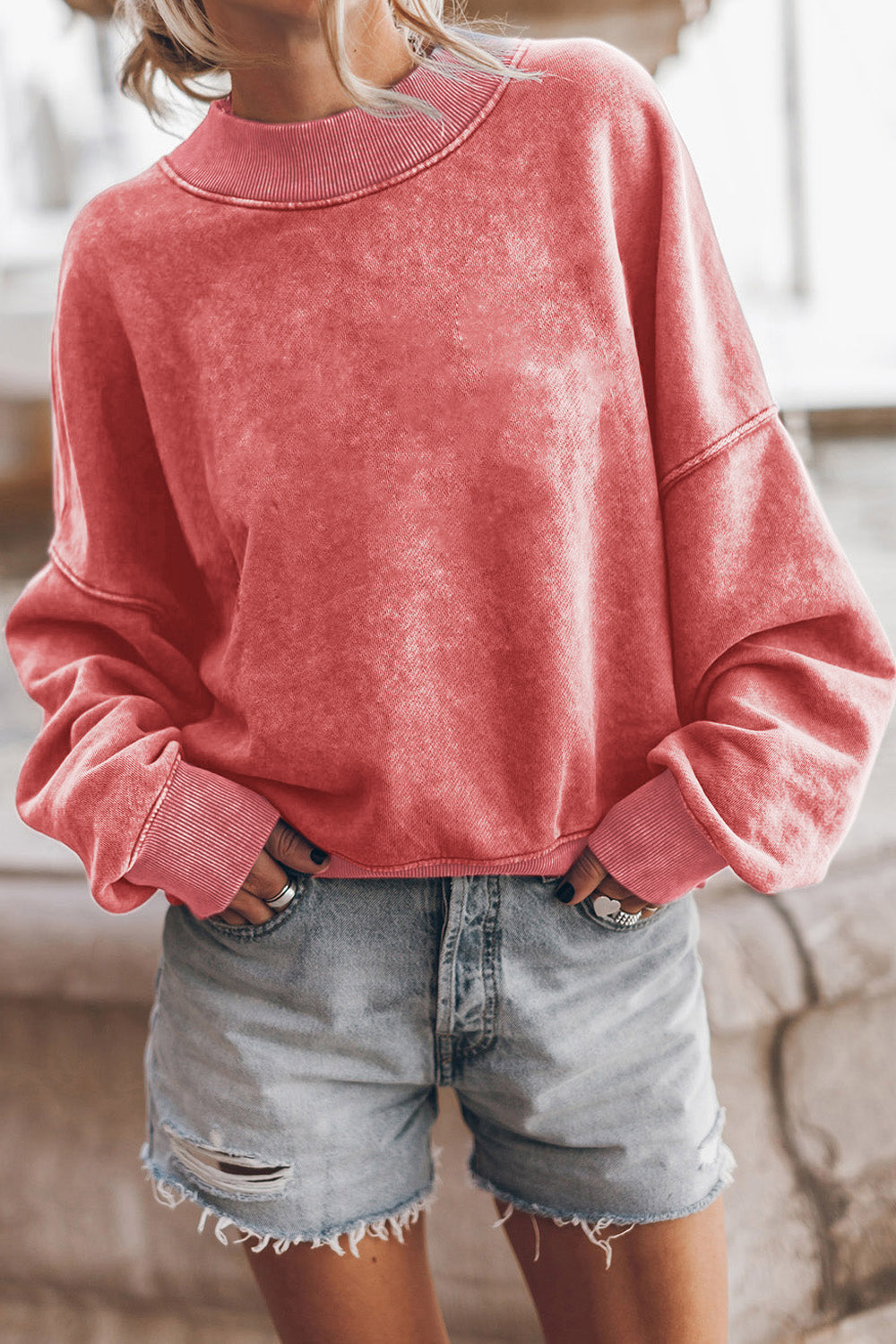 Round Neck Dropped Shoulder Sweatshirt Strawberry clothes long sleeve Orange Ship From Overseas sweater sweaters SYNZ trend