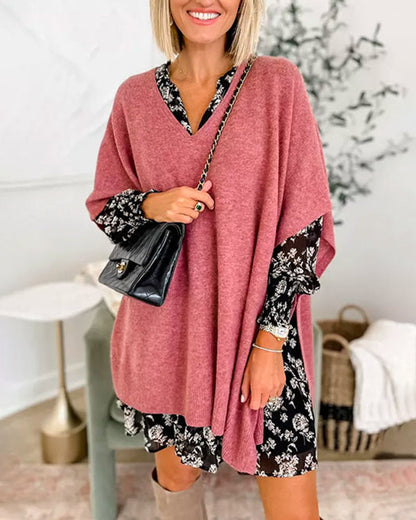 Elegant v-neck Pullover Sweater Pink 2023 f/w 23BF clothes spring Sweaters sweaters & cardigans Tops/Blouses