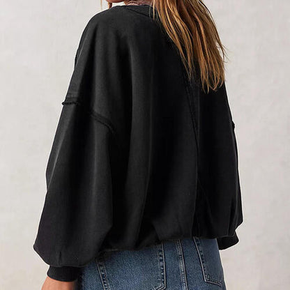 TastyHottie - Exposed Seam Dropped Shoulder Oversized Fashion  Sweatshirt