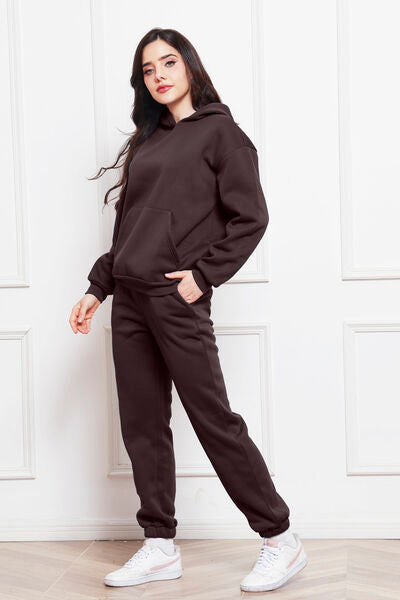 TastyHottie - Drop Shoulder Long Sleeve Hoodie and Pants Set 2 Piece Sweater and Pants Set