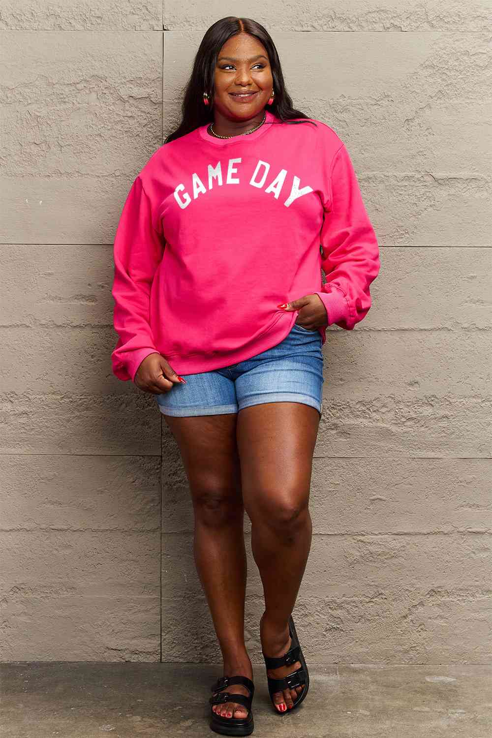 TastyHottie - Simply Love Full Size GAME DAY Graphic Sweatshirt